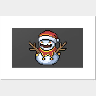 Pixel-art bad snowman Posters and Art